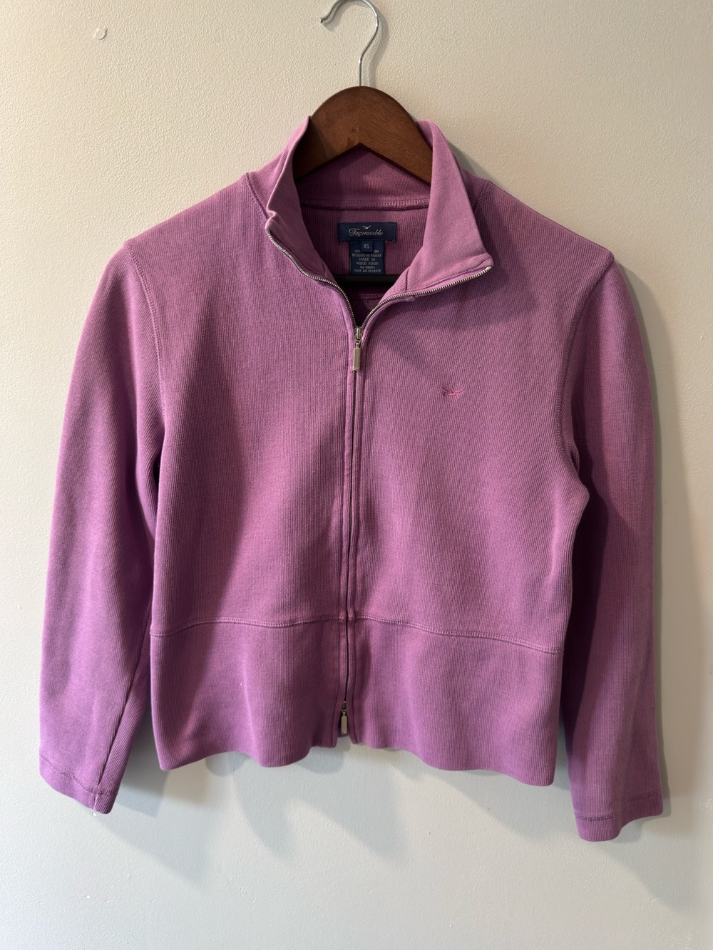 Façonnable Full Zip Cotton Ribbed Cardigan Sweater Size XS